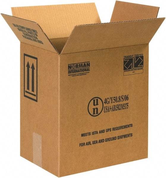 Made in USA - 8-3/16" Wide x 11-3/8" Long x 12-5/16" High Rectangle Corrugated Shipping Box - 1 Wall, Kraft (Color), 95 Lb Capacity - USA Tool & Supply