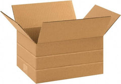 Made in USA - 8" Wide x 10" Long x 6" High Rectangle Multi-Depth Box - 1 Wall, Kraft (Color), 65 Lb Capacity - USA Tool & Supply