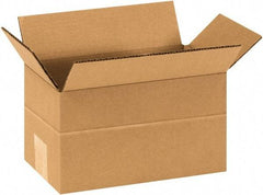 Made in USA - 5" Wide x 9" Long x 5" High Rectangle Multi-Depth Box - 1 Wall, Kraft (Color), 65 Lb Capacity - USA Tool & Supply