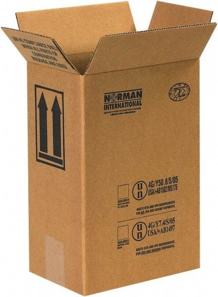 Made in USA - 5-11/16" Wide x 8-3/16" Long x 12-5/16" High Rectangle Corrugated Shipping Box - 1 Wall, Kraft (Color), 95 Lb Capacity - USA Tool & Supply
