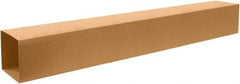Made in USA - 10" Wide x 10" Long x 72" High Rectangle Telescoping Box - 1 Wall, Kraft (Color), 65 Lb Capacity - USA Tool & Supply