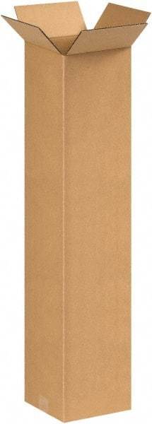 Made in USA - 8" Wide x 8" Long x 38" High Rectangle Corrugated Shipping Box - 1 Wall, Kraft (Color), 65 Lb Capacity - USA Tool & Supply