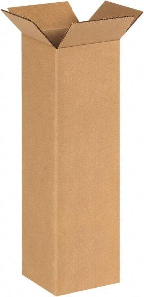 Made in USA - 6" Wide x 6" Long x 20" High Rectangle Corrugated Shipping Box - 1 Wall, Kraft (Color), 65 Lb Capacity - USA Tool & Supply