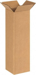 Made in USA - 6" Wide x 6" Long x 20" High Rectangle Corrugated Shipping Box - 1 Wall, Kraft (Color), 65 Lb Capacity - USA Tool & Supply