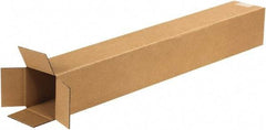 Made in USA - 4" Wide x 4" Long x 28" High Rectangle Corrugated Shipping Box - 1 Wall, Kraft (Color), 65 Lb Capacity - USA Tool & Supply