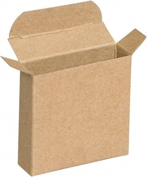 Made in USA - 1" Wide x 3-1/4" Long x 3-1/4" High Rectangle Chipboard Box - 1 Wall, Kraft (Color) - USA Tool & Supply