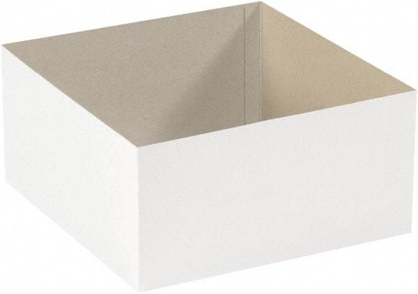 Made in USA - 12" Wide x 19" Long x 6" High Rectangle Chipboard Box - 1 Wall, White - USA Tool & Supply