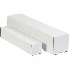 Made in USA - 3" Diam x 12" Long Square Square Mailing Tubes - 1 Wall, White - USA Tool & Supply