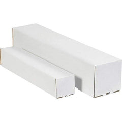 Made in USA - 2" Diam x 25" Long Square Square Mailing Tubes - 1 Wall, White - USA Tool & Supply