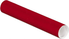 Made in USA - 2" Diam x 12" Long Round Colored Mailing Tubes - 1 Wall, Red - USA Tool & Supply