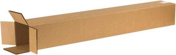 Made in USA - 6" Wide x 6" Long x 48" High Rectangle Heavy Duty Corrugated Box - 2 Walls, Kraft (Color), 100 Lb Capacity - USA Tool & Supply