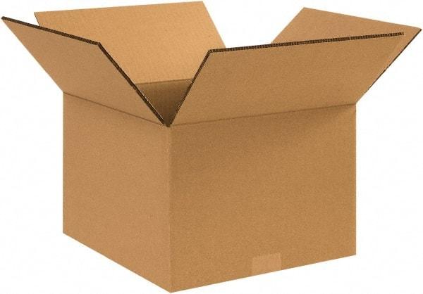 Made in USA - 12" Wide x 14" Long x 10" High Rectangle Heavy Duty Corrugated Box - 2 Walls, Kraft (Color), 100 Lb Capacity - USA Tool & Supply