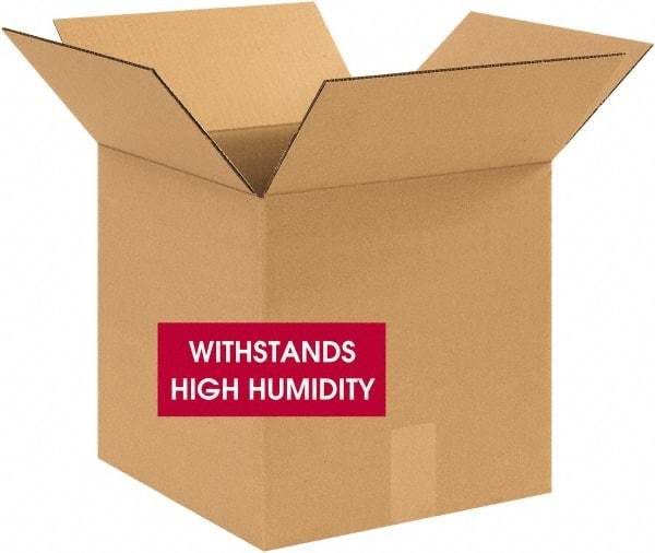 Made in USA - 12" Wide x 12" Long x 12" High Square Corrugated Shipping Box - 1 Wall, Kraft (Color), 120 Lb Capacity - USA Tool & Supply