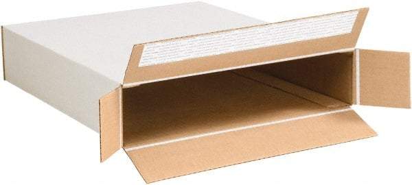 Made in USA - 3" Wide x 12-1/2" Long x 17-1/2" High Rectangle Corrugated Shipping Box - 1 Wall, White, 65 Lb Capacity - USA Tool & Supply