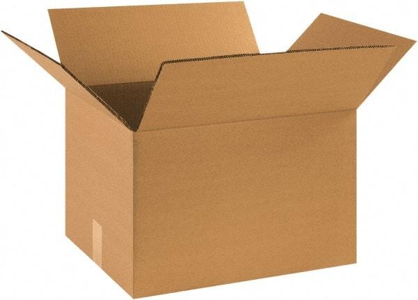 Made in USA - 14" Wide x 16" Long x 10" High Rectangle Heavy Duty Corrugated Box - 2 Walls, Kraft (Color), 100 Lb Capacity - USA Tool & Supply