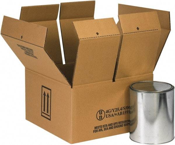 Made in USA - 14-1/4" Wide x 14-1/4" Long x 7-5/8" High Rectangle Corrugated Shipping Box - 2 Walls, Kraft (Color), 120 Lb Capacity - USA Tool & Supply