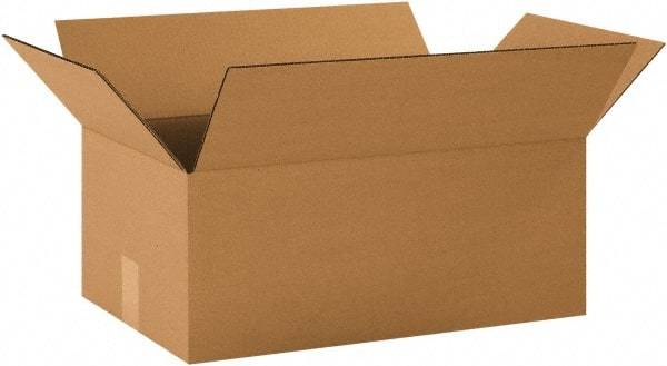 Made in USA - 12" Wide x 20" Long x 8" High Rectangle Corrugated Shipping Box - 1 Wall, Kraft (Color), 65 Lb Capacity - USA Tool & Supply