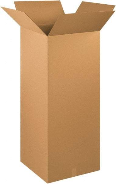 Made in USA - 20" Wide x 20" Long x 48" High Rectangle Corrugated Shipping Box - 1 Wall, Kraft (Color), 65 Lb Capacity - USA Tool & Supply