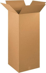 Made in USA - 20" Wide x 20" Long x 48" High Rectangle Corrugated Shipping Box - 1 Wall, Kraft (Color), 65 Lb Capacity - USA Tool & Supply