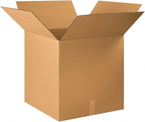 Made in USA - 22" Wide x 22" Long x 22" High Square Heavy Duty Corrugated Box - 1 Wall, Kraft (Color), 95 Lb Capacity - USA Tool & Supply