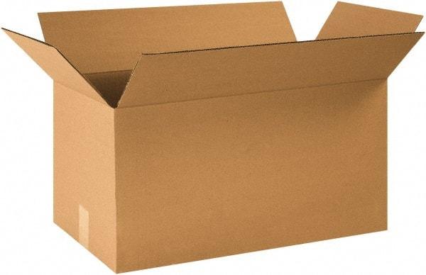 Made in USA - 12" Wide x 24" Long x 12" High Rectangle Heavy Duty Corrugated Box - 1 Wall, Kraft (Color), 95 Lb Capacity - USA Tool & Supply