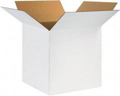 Made in USA - 24" Wide x 24" Long x 24" High Square Corrugated Shipping Box - 1 Wall, White, 65 Lb Capacity - USA Tool & Supply