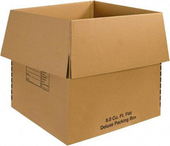 Made in USA - 24" Wide x 24" Long x 24" High Square Moving Boxes - 1 Wall, Kraft (Color), 65 Lb Capacity - USA Tool & Supply