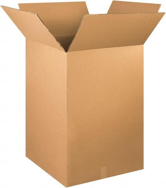 Made in USA - 24" Wide x 24" Long x 48" High Rectangle Heavy Duty Corrugated Box - 2 Walls, Kraft (Color), 100 Lb Capacity - USA Tool & Supply
