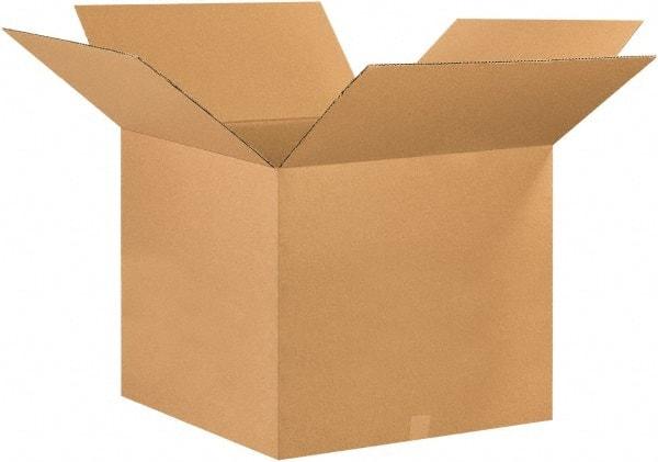 Made in USA - 26" Wide x 26" Long x 20" High Rectangle Corrugated Shipping Box - 1 Wall, Kraft (Color), 65 Lb Capacity - USA Tool & Supply