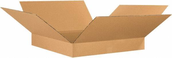 Made in USA - 26" Wide x 26" Long x 4" High Rectangle Corrugated Shipping Box - 1 Wall, Kraft (Color), 65 Lb Capacity - USA Tool & Supply