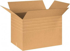 Made in USA - 20" Wide x 30" Long x 20" High Rectangle Multi-Depth Box - 1 Wall, Kraft (Color), 95 Lb Capacity - USA Tool & Supply