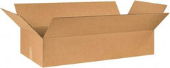 Made in USA - 24" Wide x 48" Long x 8" High Rectangle Corrugated Shipping Box - 1 Wall, Kraft (Color), 65 Lb Capacity - USA Tool & Supply