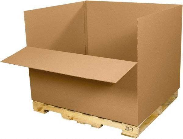 Made in USA - 40" Wide x 48" Long x 36" High Rectangle Heavy Duty Corrugated Box - 1 Wall, Kraft (Color), 120 Lb Capacity - USA Tool & Supply