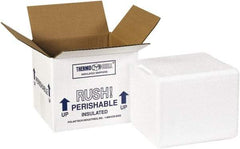Made in USA - 5" Wide x 6" Long x 4-1/2" High Rectangle Insulated Box - 1 Wall, White - USA Tool & Supply