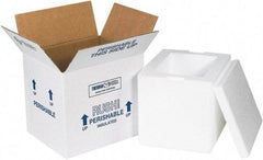 Made in USA - 6" Wide x 8" Long x 7" High Rectangle Insulated Box - 1 Wall, White - USA Tool & Supply