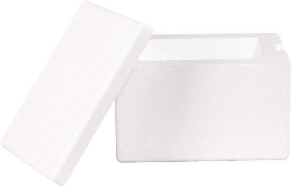 Made in USA - 6" Wide x 8" Long x 4-1/8" High Rectangle Insulated Box - White - USA Tool & Supply