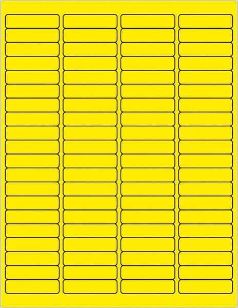 Tape Logic - 1/2" Long, Fluorescent Yellow Paper Laser Label - For Laser Printers - USA Tool & Supply