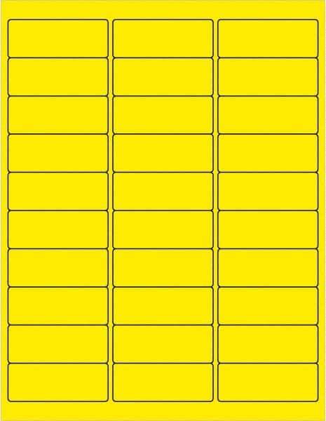 Tape Logic - 2-5/8" Long, Fluorescent Yellow Paper Laser Label - For Laser Printers - USA Tool & Supply