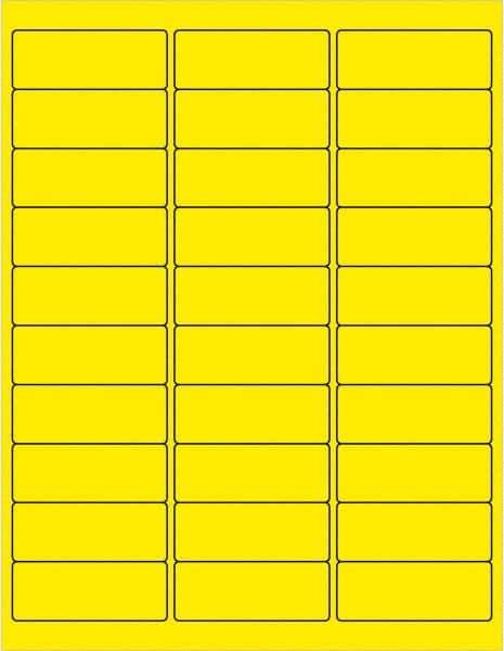 Tape Logic - 2-5/8" Long, Fluorescent Yellow Paper Laser Label - For Laser Printers - USA Tool & Supply