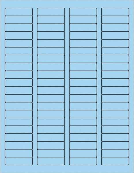Made in USA - 1-3/4" Long, Pastel Blue Paper Laser Label - For Laser Printers - USA Tool & Supply