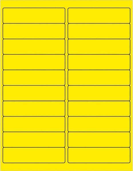 Tape Logic - 4" Long, Fluorescent Yellow Paper Laser Label - For Laser Printers - USA Tool & Supply