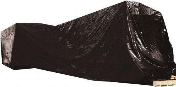 Made in USA - 100" Long x 12" Wide Polyethylene Plastic Film - Black, Case - USA Tool & Supply