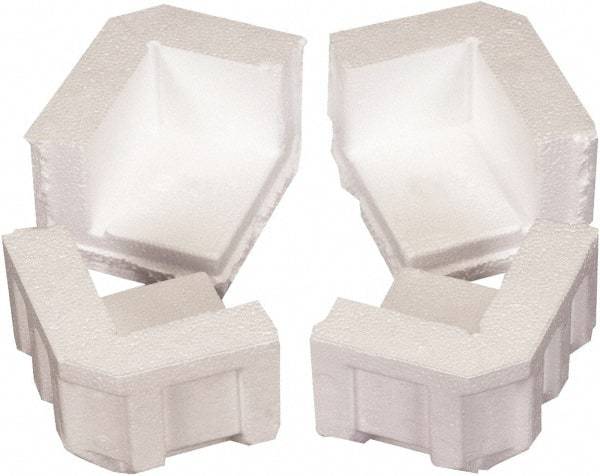 Made in USA - 4-3/4" Long x 4" Wide x 3-1/4" High x 1-1/4" Thick Corner - White, Roll - USA Tool & Supply