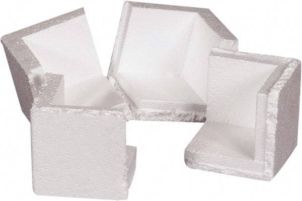 Made in USA - 3-3/4" Long x 3-3/4" Wide x 3-3/4" High x 3/4" Thick Corner - White, Roll - USA Tool & Supply