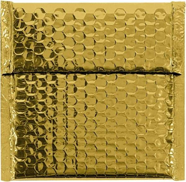 Made in USA - 6-3/4" Long x 7" Wide Peel-Off Self-Seal Bubble Mailer - Gold - USA Tool & Supply