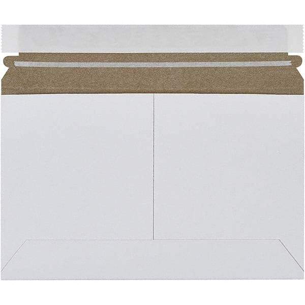 Made in USA - 6" Long x 9" Wide Peel-Off Self-Seal Flat Mailer - White - USA Tool & Supply