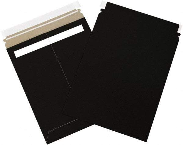 Made in USA - 12-1/4" Long x 9-3/4" Wide Peel-Off Self-Seal Flat Mailer - Black - USA Tool & Supply