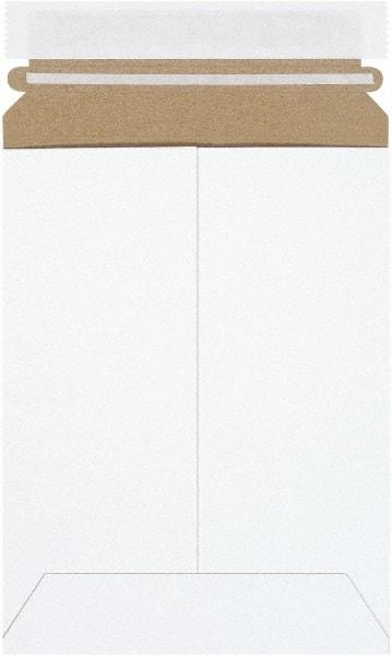 Made in USA - 8" Long x 6" Wide Peel-Off Self-Seal Flat Mailer - White - USA Tool & Supply