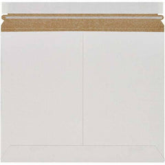 Made in USA - 9-3/4" Long x 12-1/4" Wide Peel-Off Self-Seal Flat Mailer - White - USA Tool & Supply