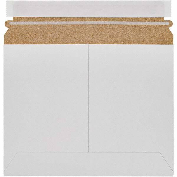 Made in USA - 7" Long x 9" Wide Peel-Off Self-Seal Flat Mailer - White - USA Tool & Supply
